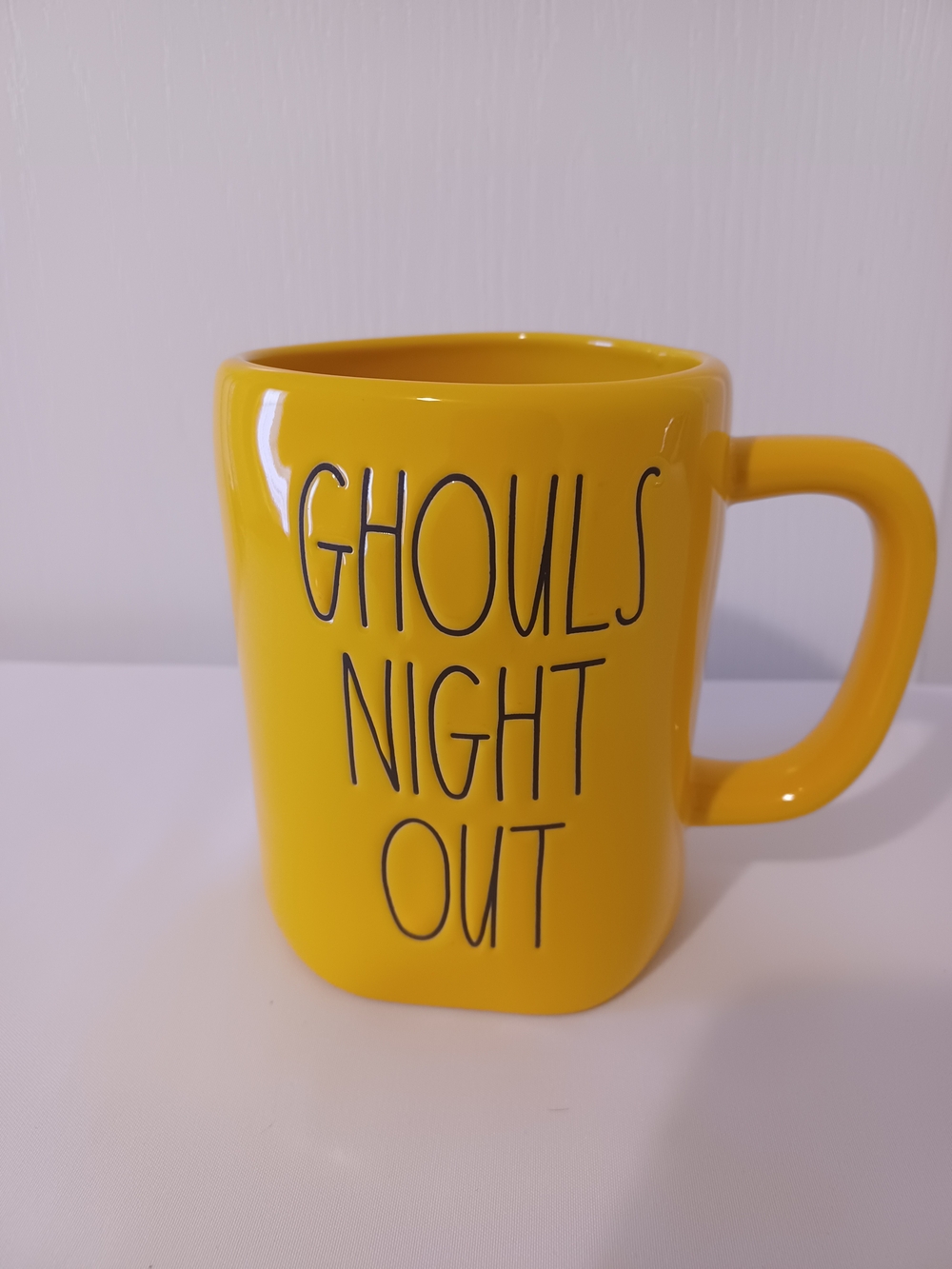 Rae Dunn Yellow "Ghouls Night Out" Ceramic Mug